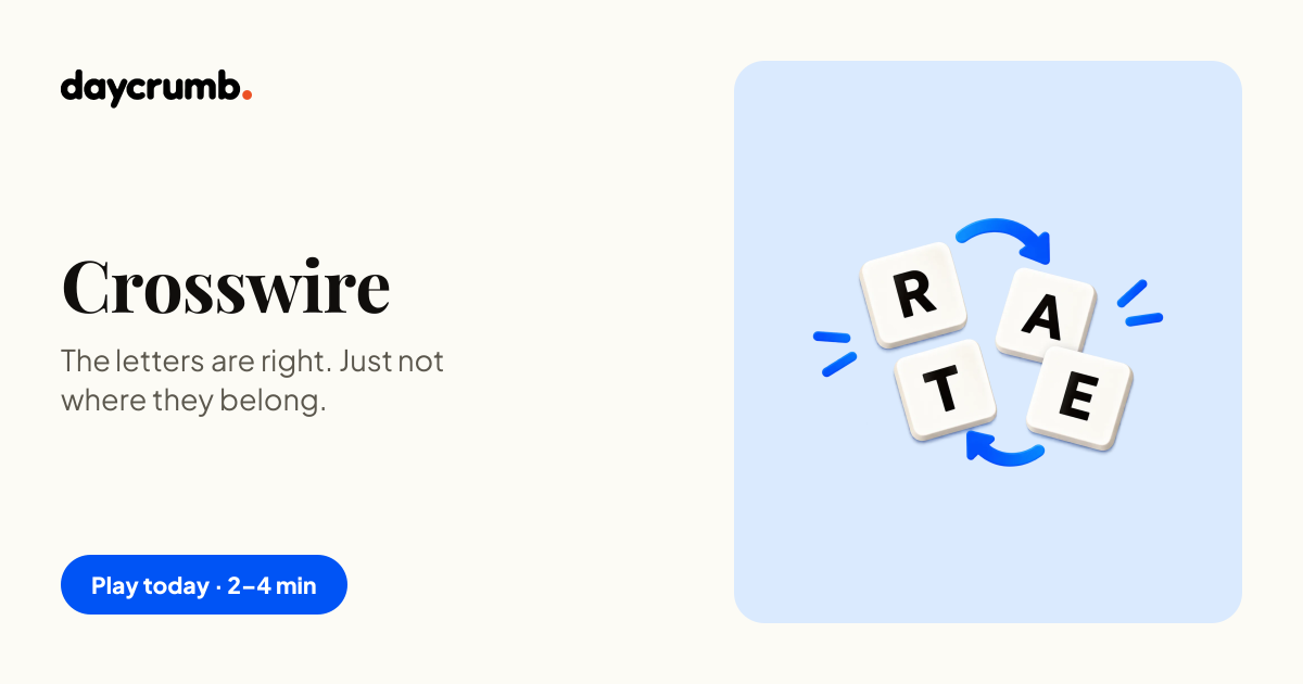 Crosswire: daily letter-swap word puzzle - daycrumb